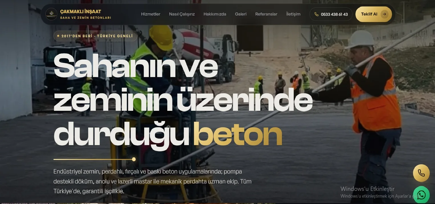 ÇAKMAKLI İNŞAAT SAHA VE ZEMİN BETONU