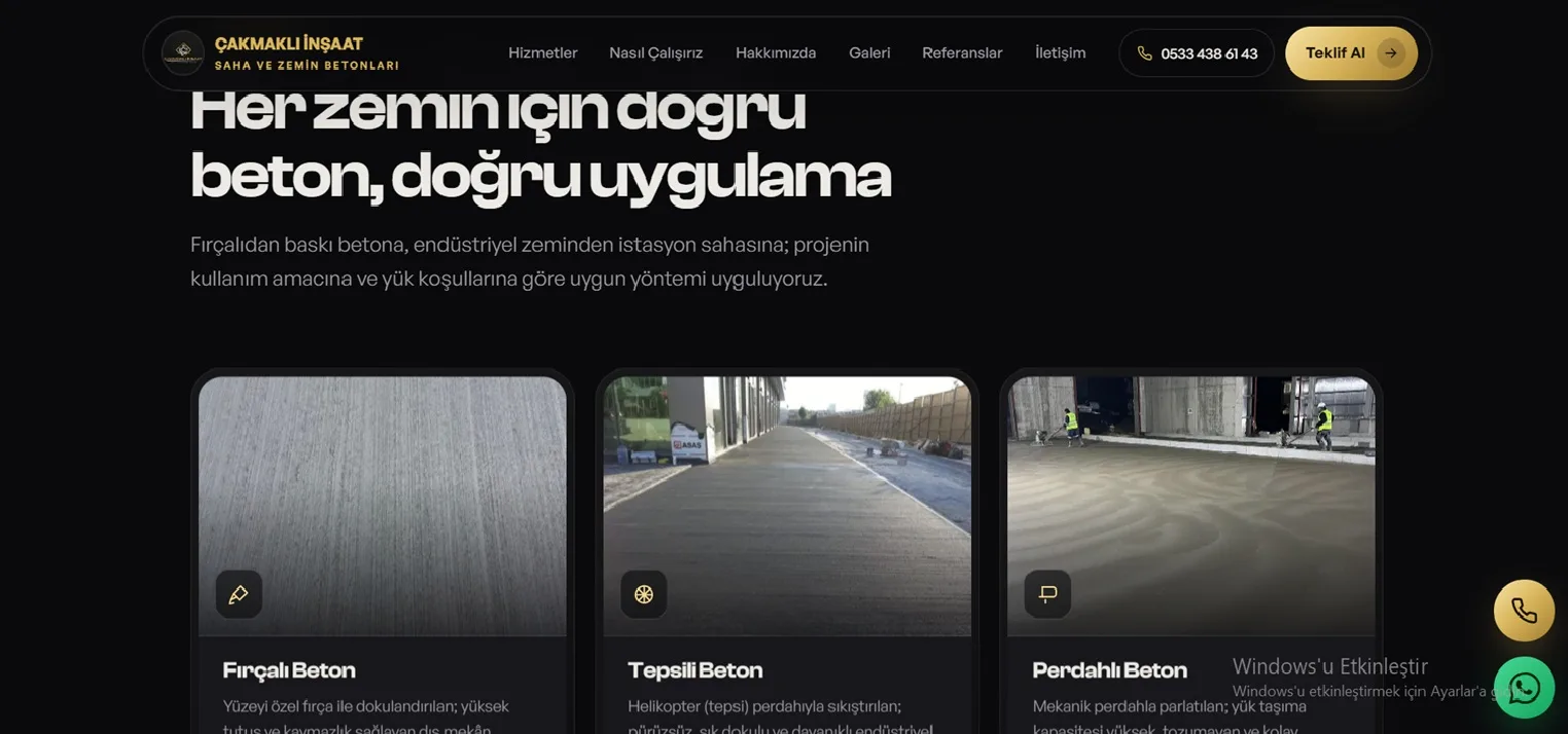 ÇAKMAKLI İNŞAAT SAHA VE ZEMİN BETONU