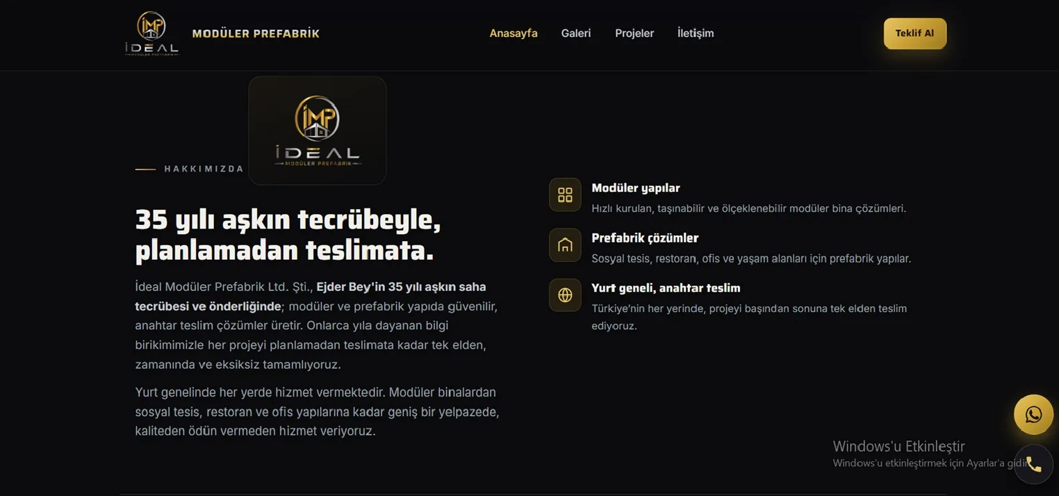İDEAL MODÜLER PREFABRİK