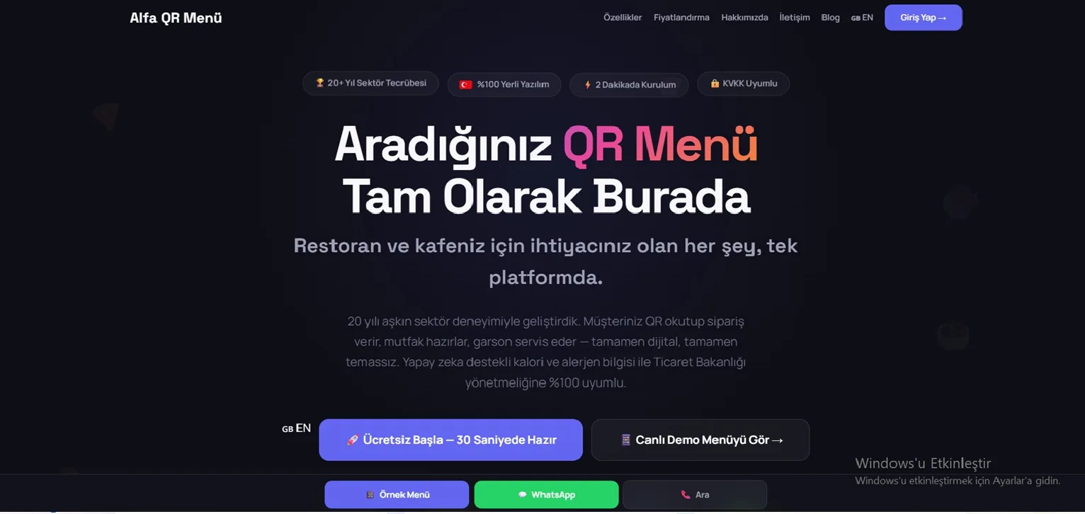 ALFA QR MENÜ